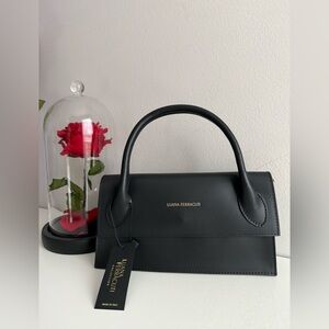 NEW Luana Ferracuti black leather small mini purse bag satchel